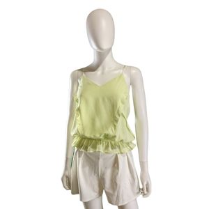 H&M Spaghetti Strap V-Neck Top Honey Dew 4